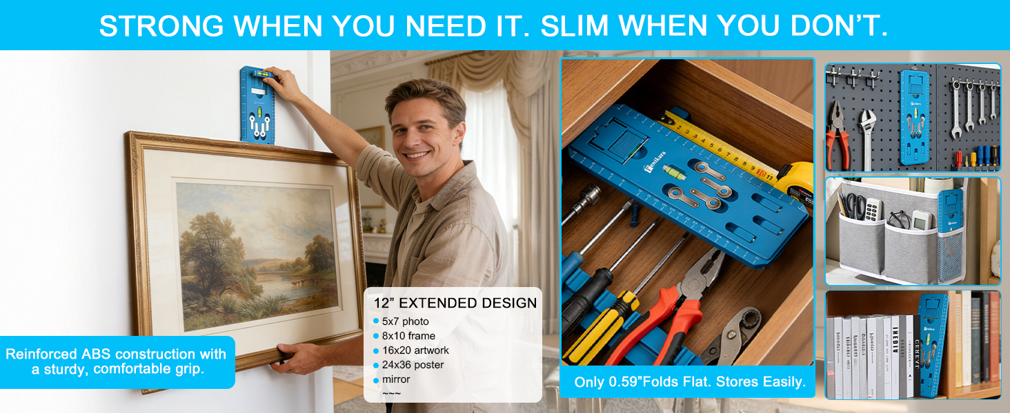 Fenikara picture hanging tool feature layout and use cases